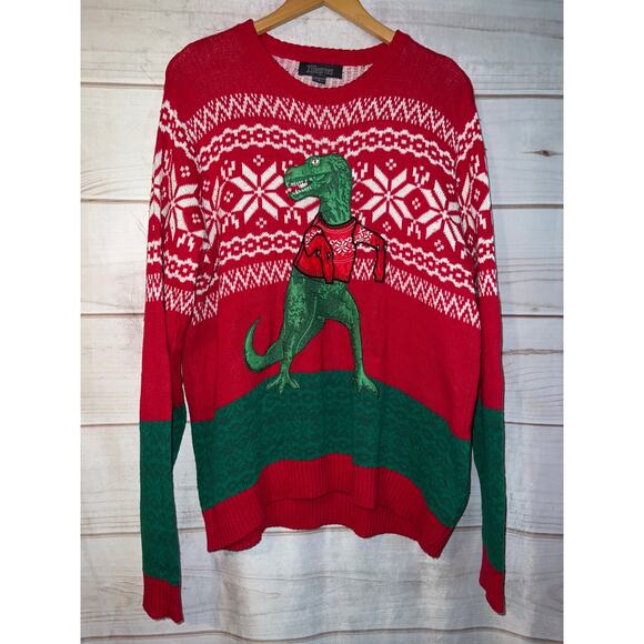 Ugly Christmas Sweater Xmas Size Large Dinosaur - Picture 1 of 3